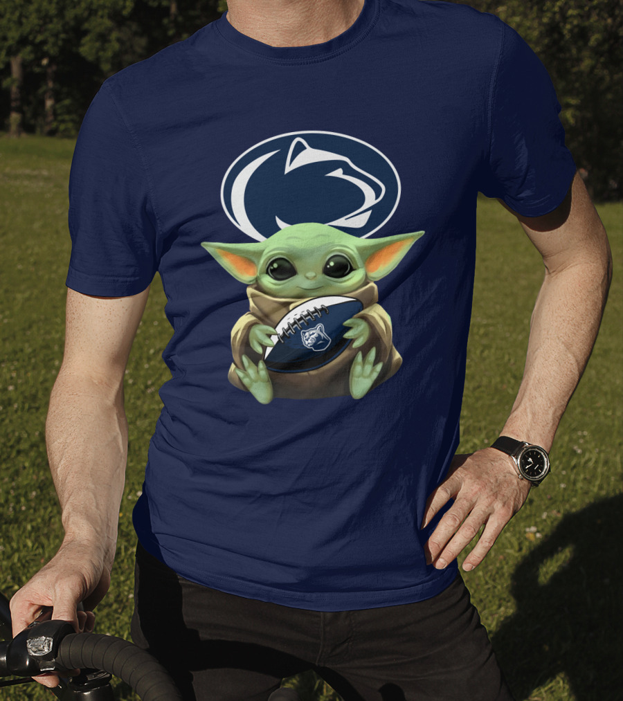 Baby Yoda Nittany Lions Football Fan T-Shirt