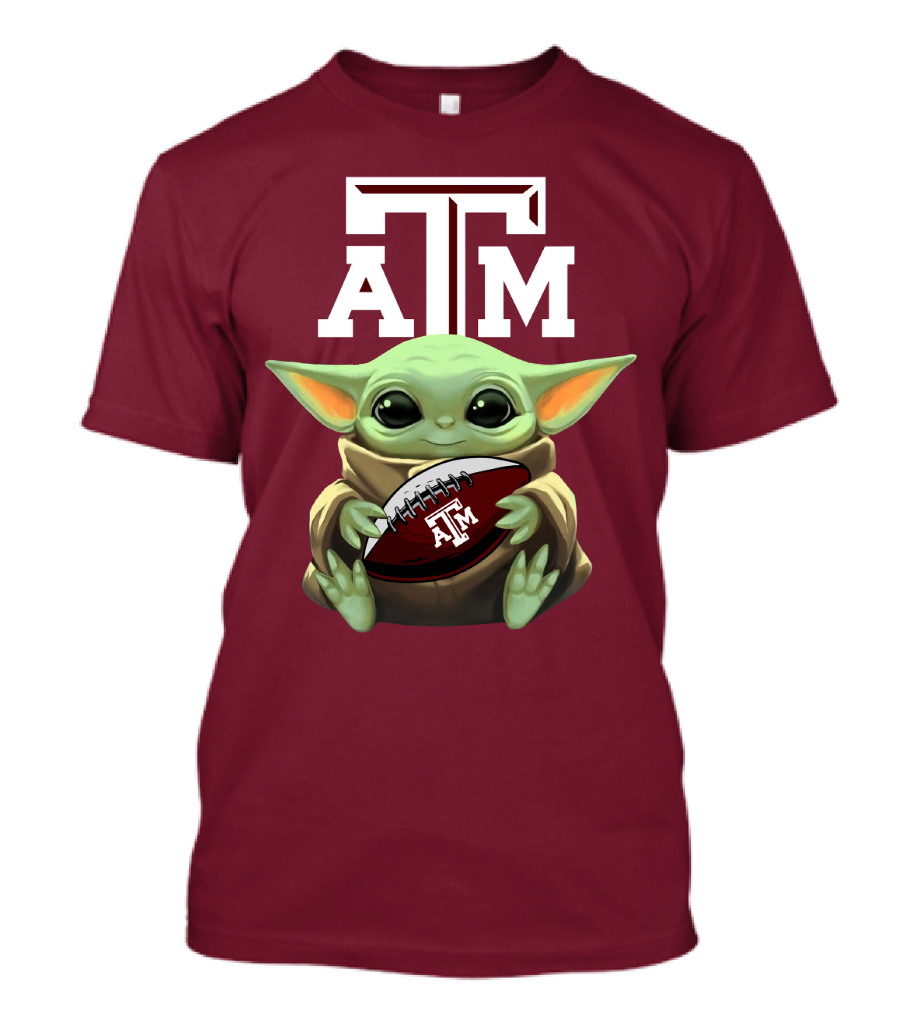Texas A&M Aggies Baby Yoda Football T-Shirt