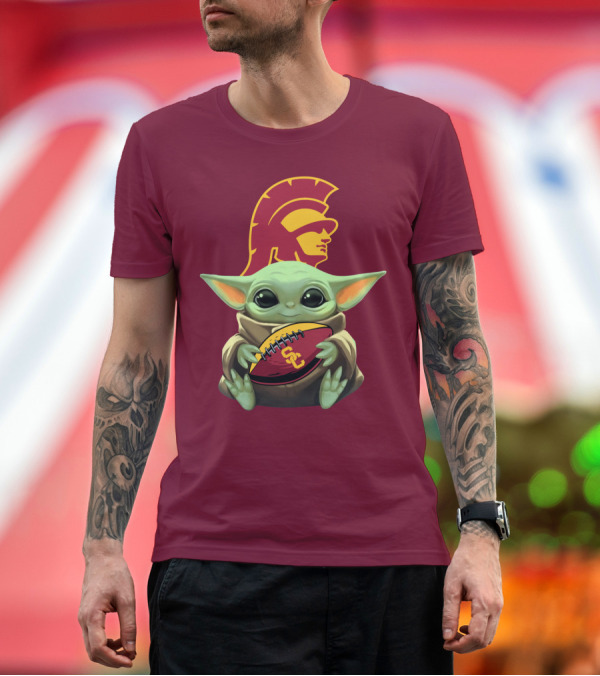 Premium T-Shirt: Baby Yoda USC Trojans Football T-Shirt Baby Yoda USC Trojans Football T-Shirt