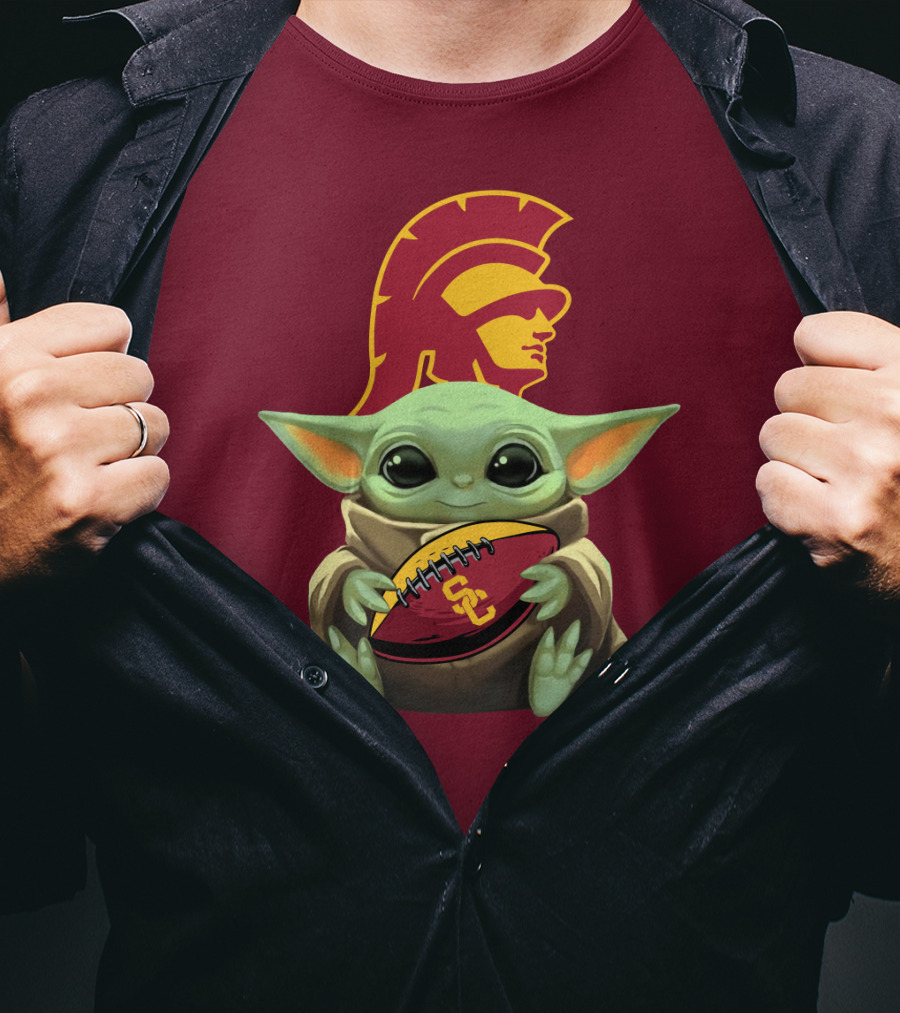 Baby Yoda USC Trojans Football T-Shirt