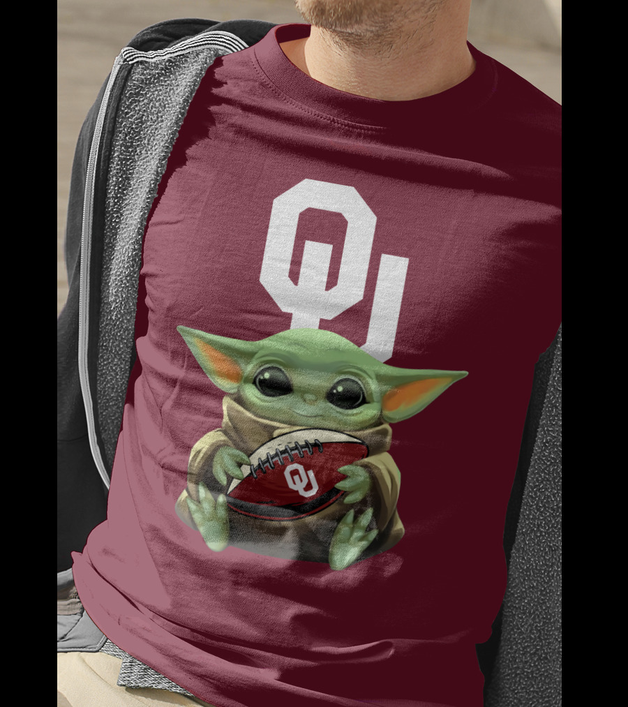 OU Sooners Baby Yoda Football T-Shirt