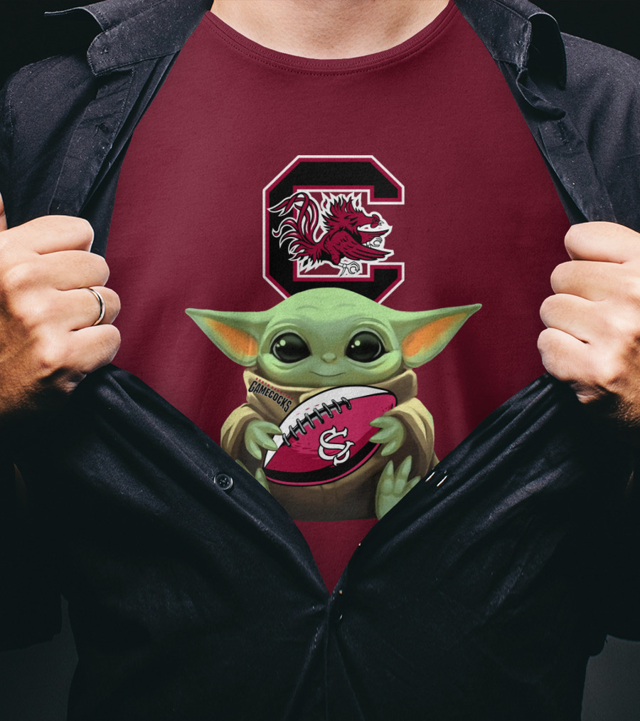 Baby Yoda Gamecocks South Carolina Football Fan T-Shirt