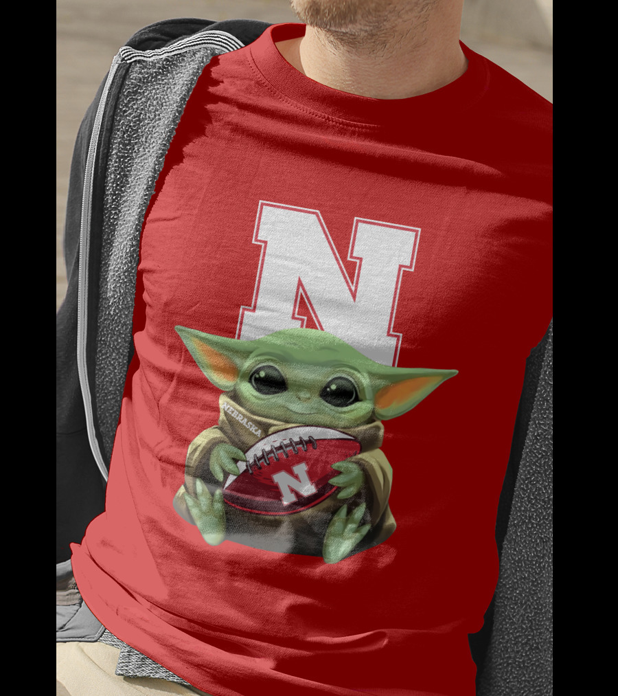 Baby Yoda Nebraska Cornhuskers Football Fan Icon With N T-Shirt