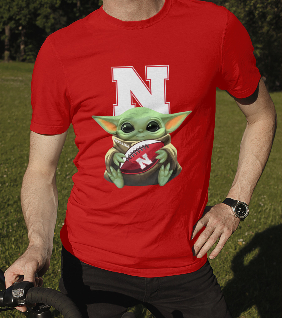Baby Yoda Nebraska Cornhuskers Football Fan Icon With N T-Shirt