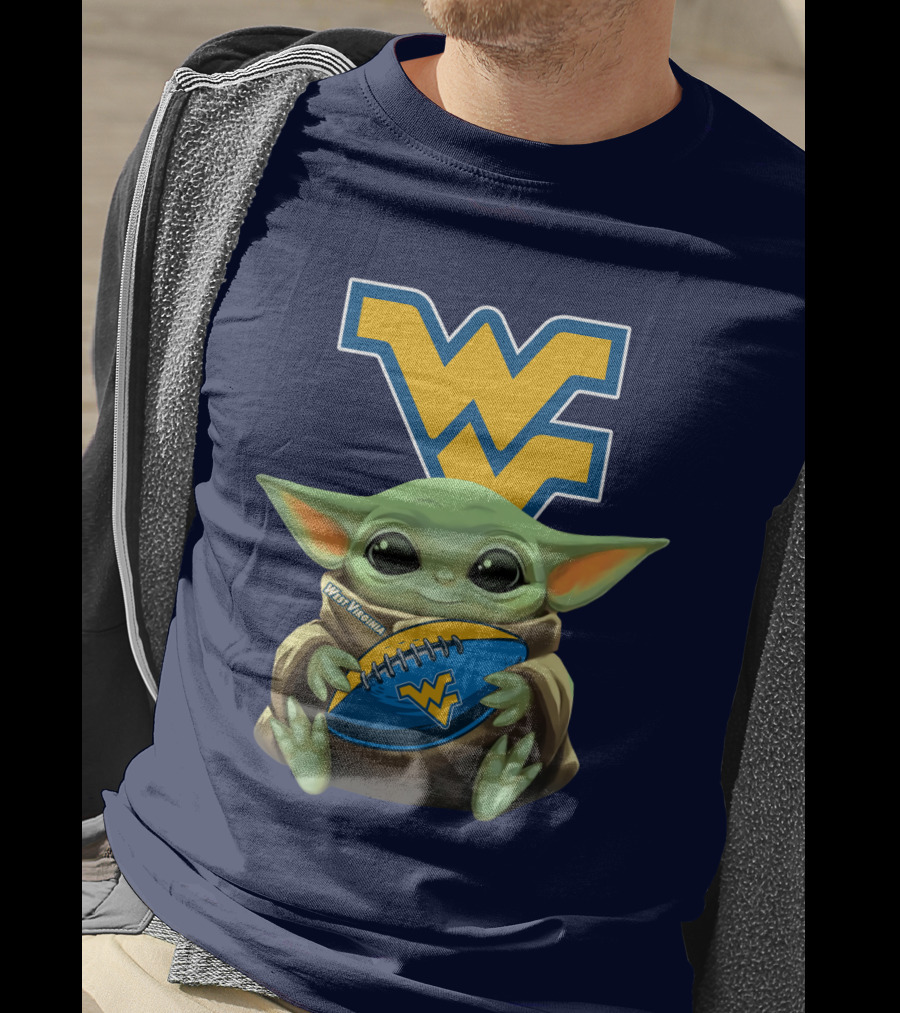 West Virginia Baby Yoda Football Mountaineers T-Shirt
