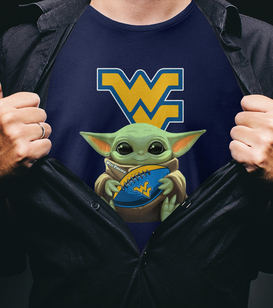 West Virginia Baby Yoda Football Mountaineers T-Shirt