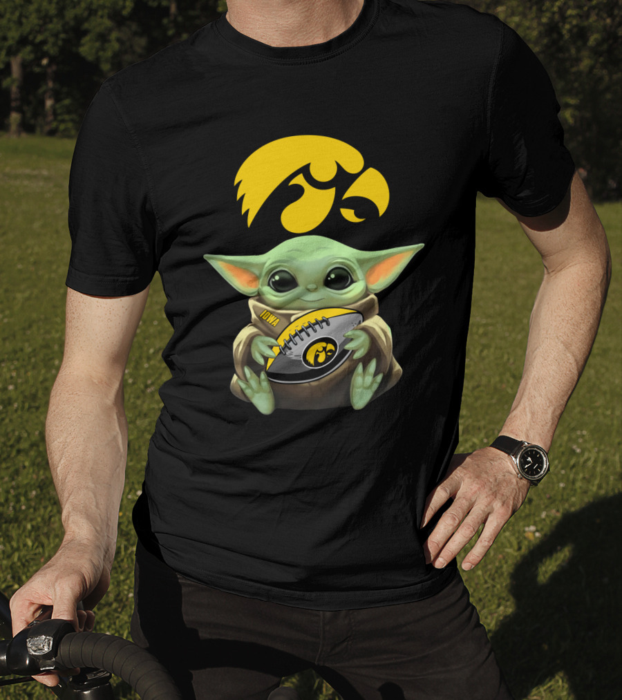 Iowa Hawkeyes Baby Yoda Football Fan T-Shirt