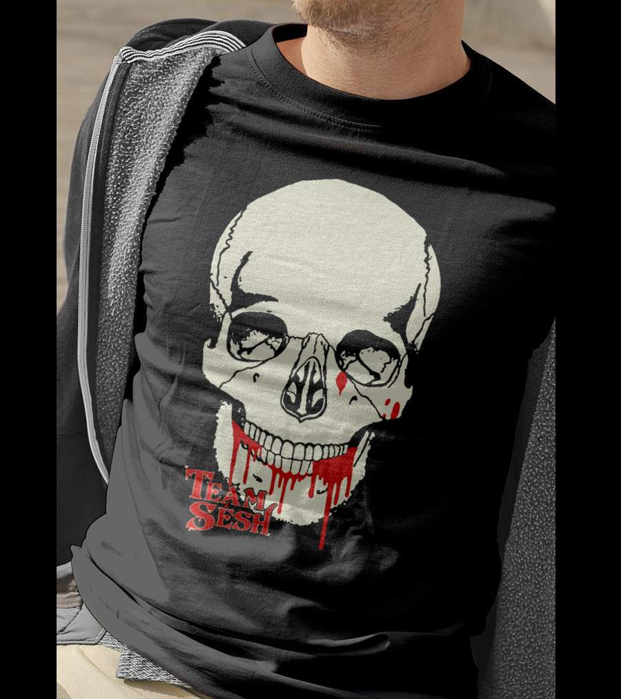 Team Sesh Skull Design Faces Of Sesh Merchandise T-Shirt
