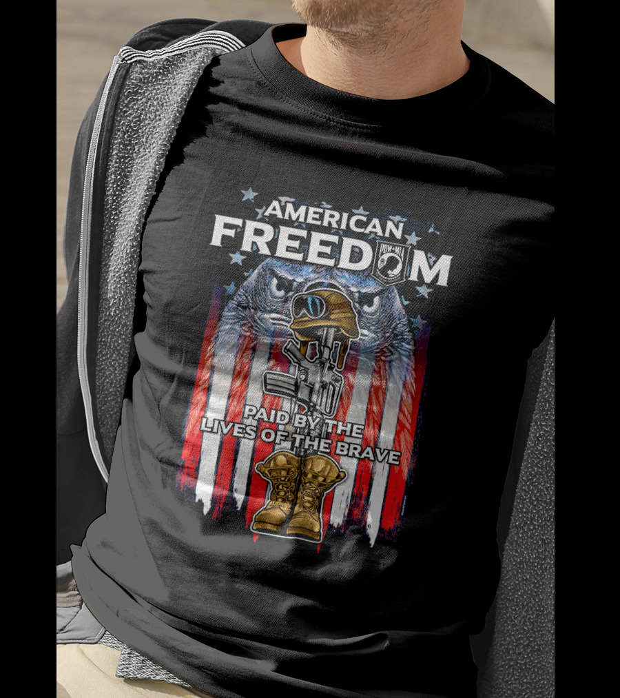 American Freedom POW-MIA Paid By The Lives Of The Brave T-Shirt