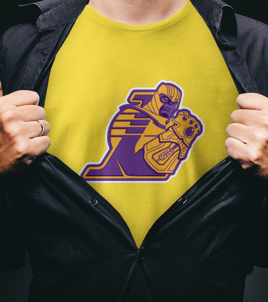 LA Lakers Thanos Infinity Gauntlet Mashup T-Shirt