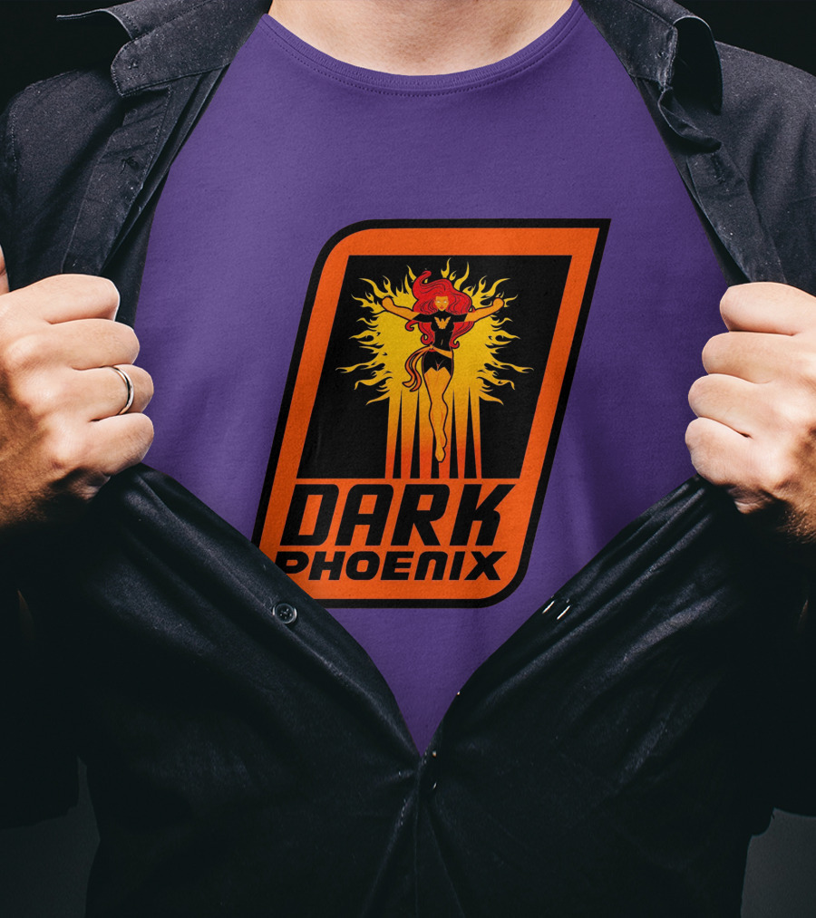 Dark Phoenix NBA X-Men Crossover Logo Design With Fiery Character T-Shirt