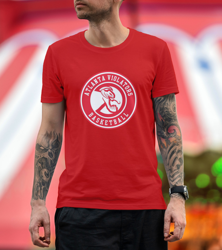Atlanta Violators Basketball Red Snake Logo NBA T-Shirt