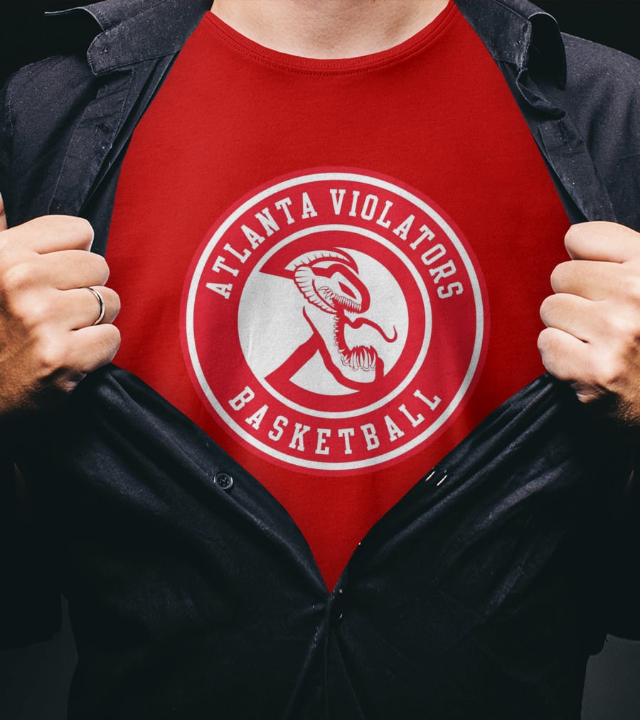 Atlanta Violators Basketball Red Snake Logo NBA T-Shirt