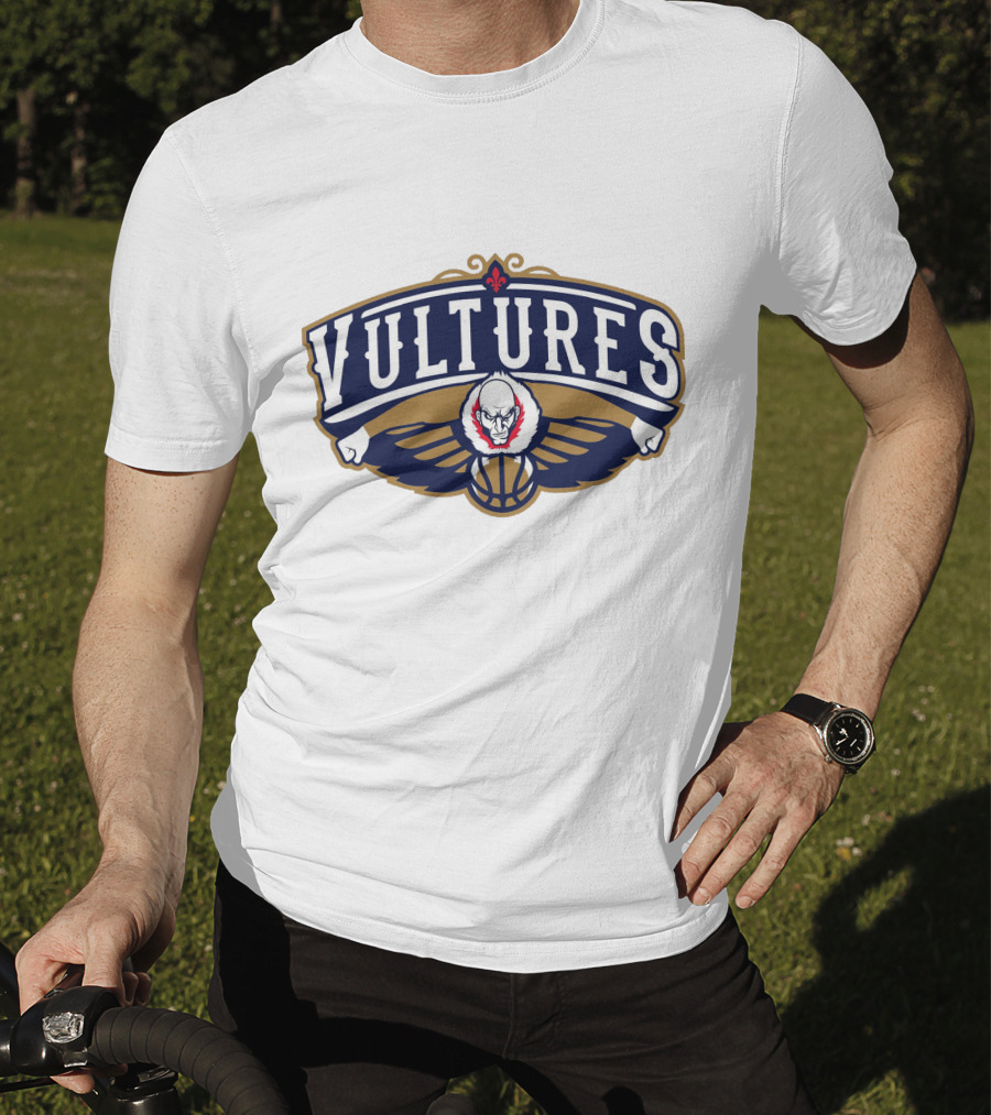 New Orleans Vultures Basketball Logo With Skull And Wings T-Shirt
