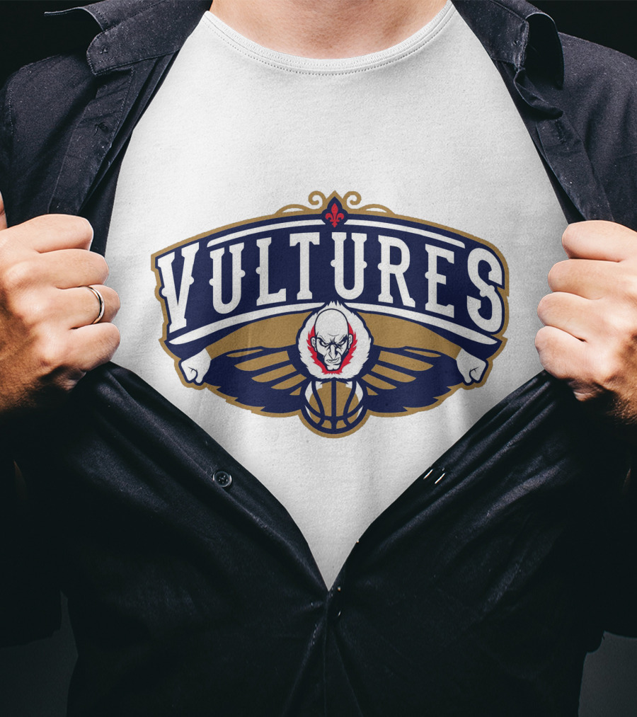 New Orleans Vultures Basketball Logo With Skull And Wings T-Shirt