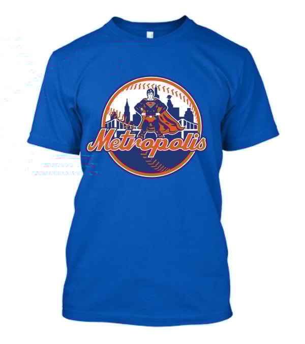 Metropolis Superman NY Baseball Skyline T-Shirt