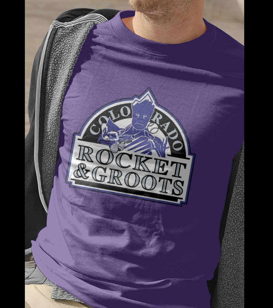 Colorado Rocket And Groots MLB Baseball Crossover T-Shirt