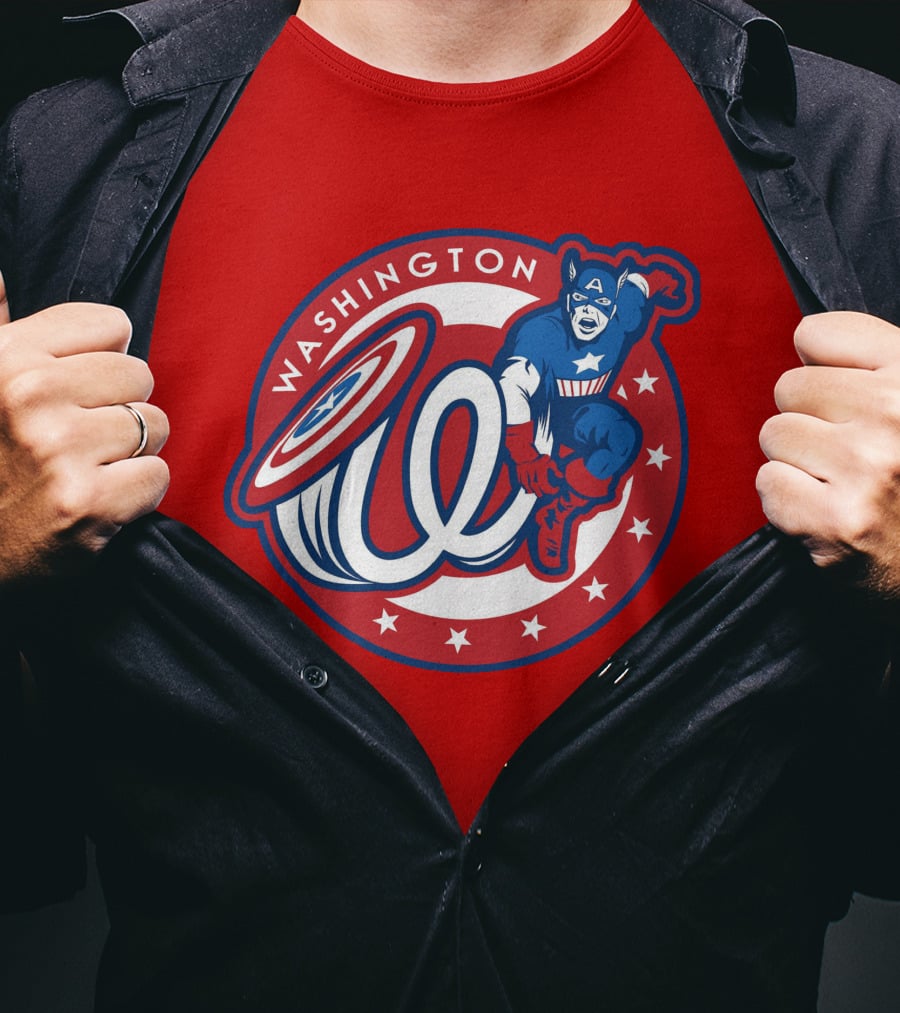 Washington Captain America MLB Crossover T-Shirt