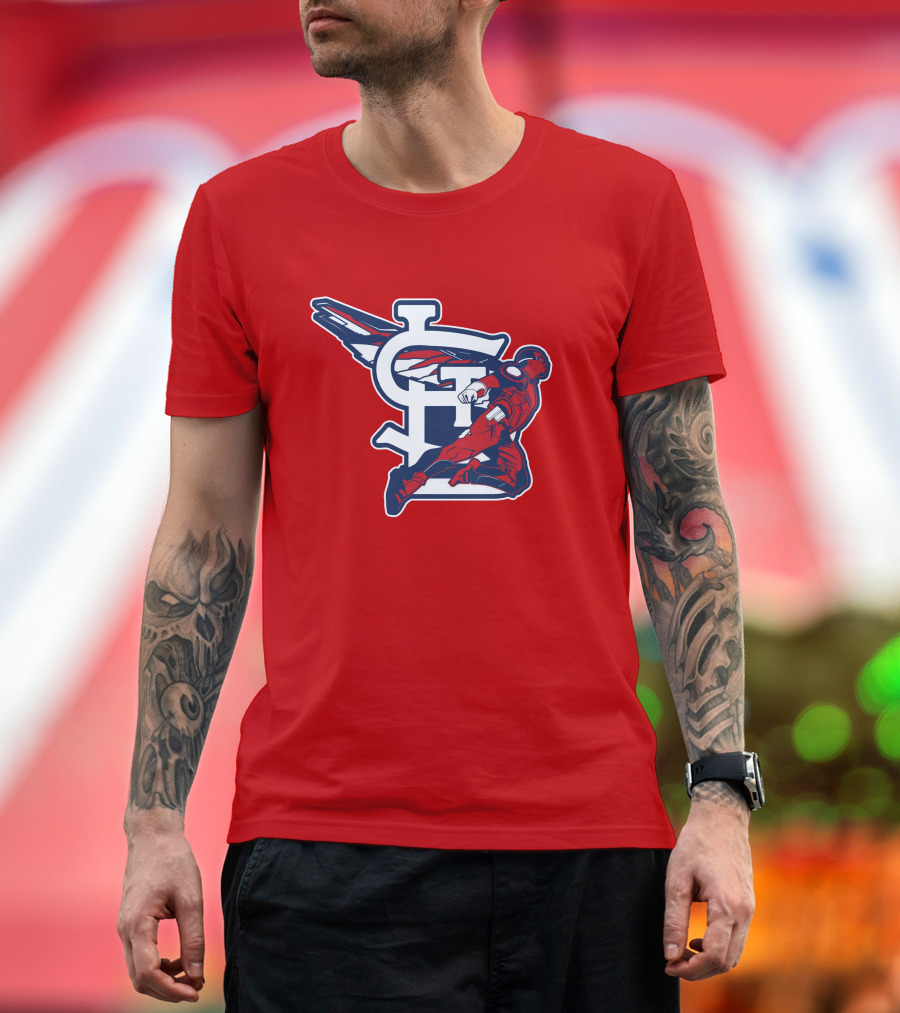 St. Louis Falcons MLB Logo with Winged Superhero T-Shirt