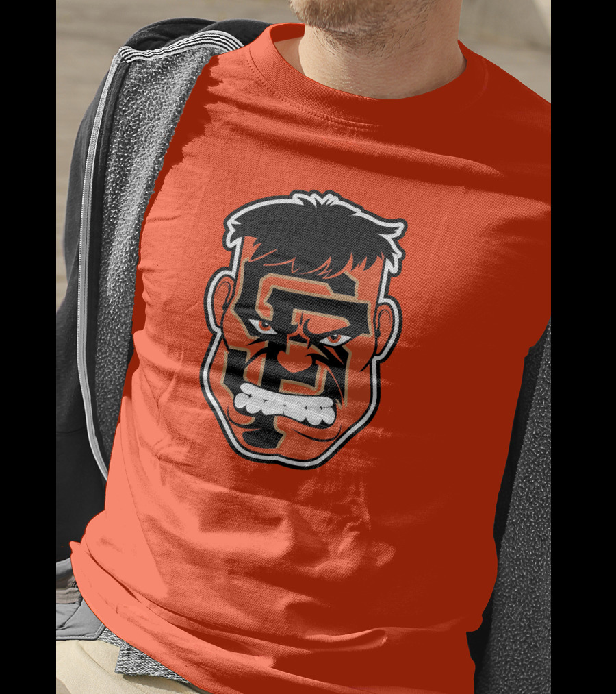 SF Giants Hulk Rage Face Orange T-Shirt