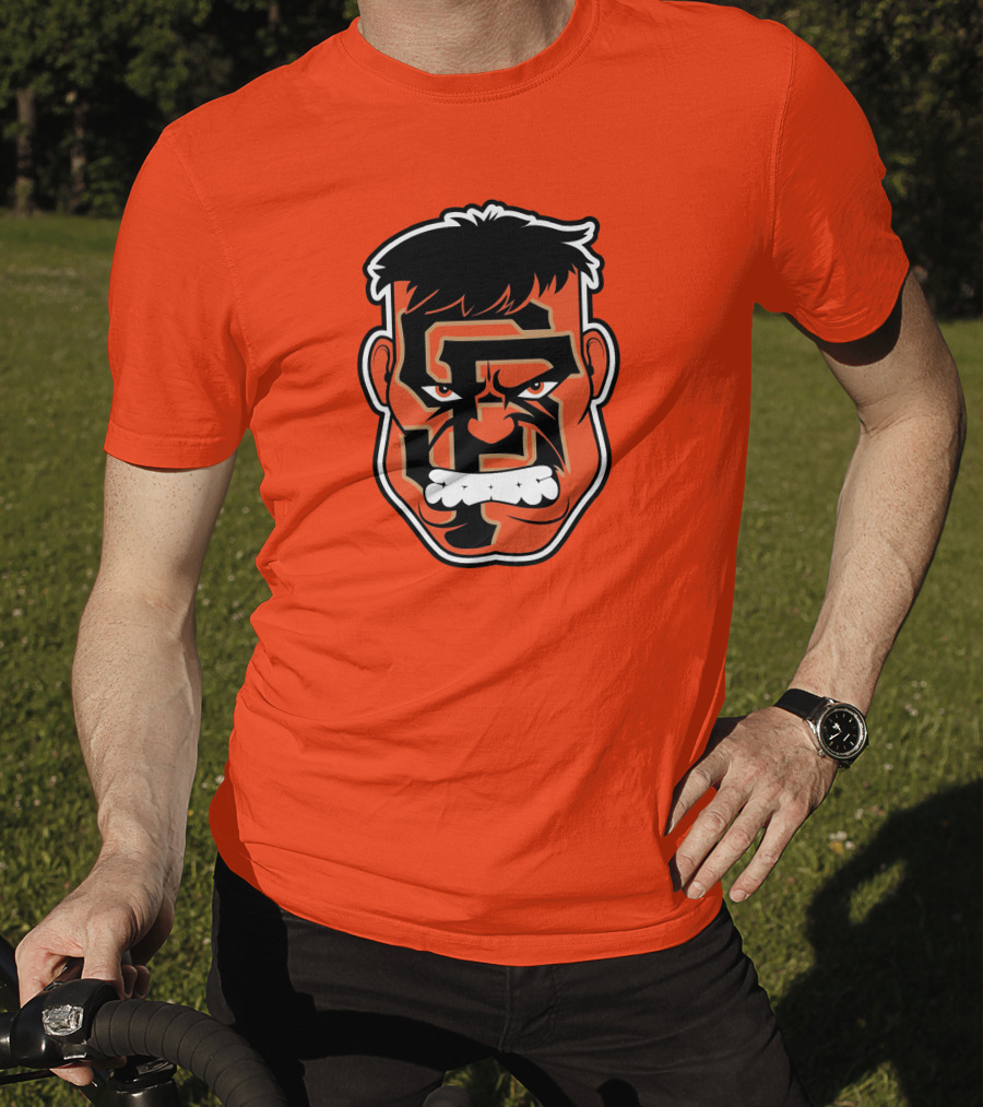 SF Giants Hulk Rage Face Orange T-Shirt