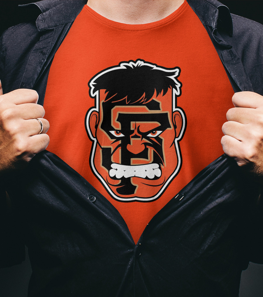SF Giants Hulk Rage Face Orange T-Shirt
