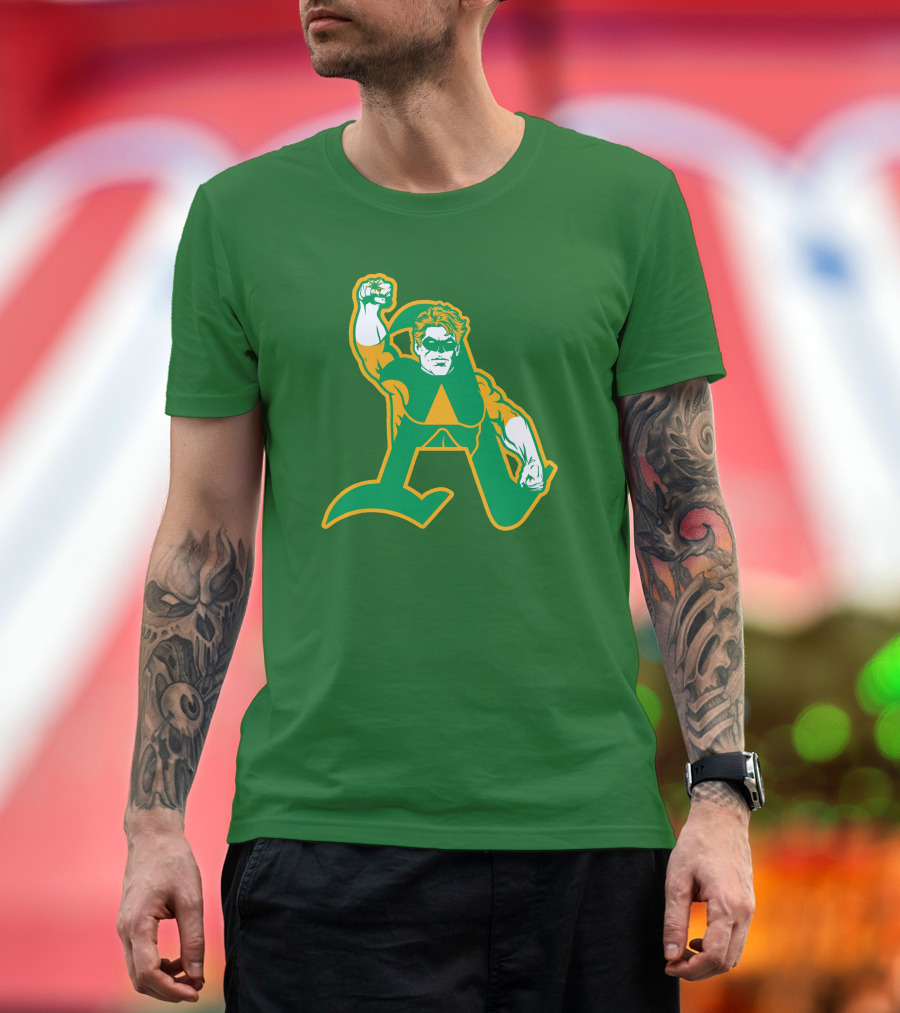 Oakland Athletics Green Lantern MLB Crossover T-Shirt
