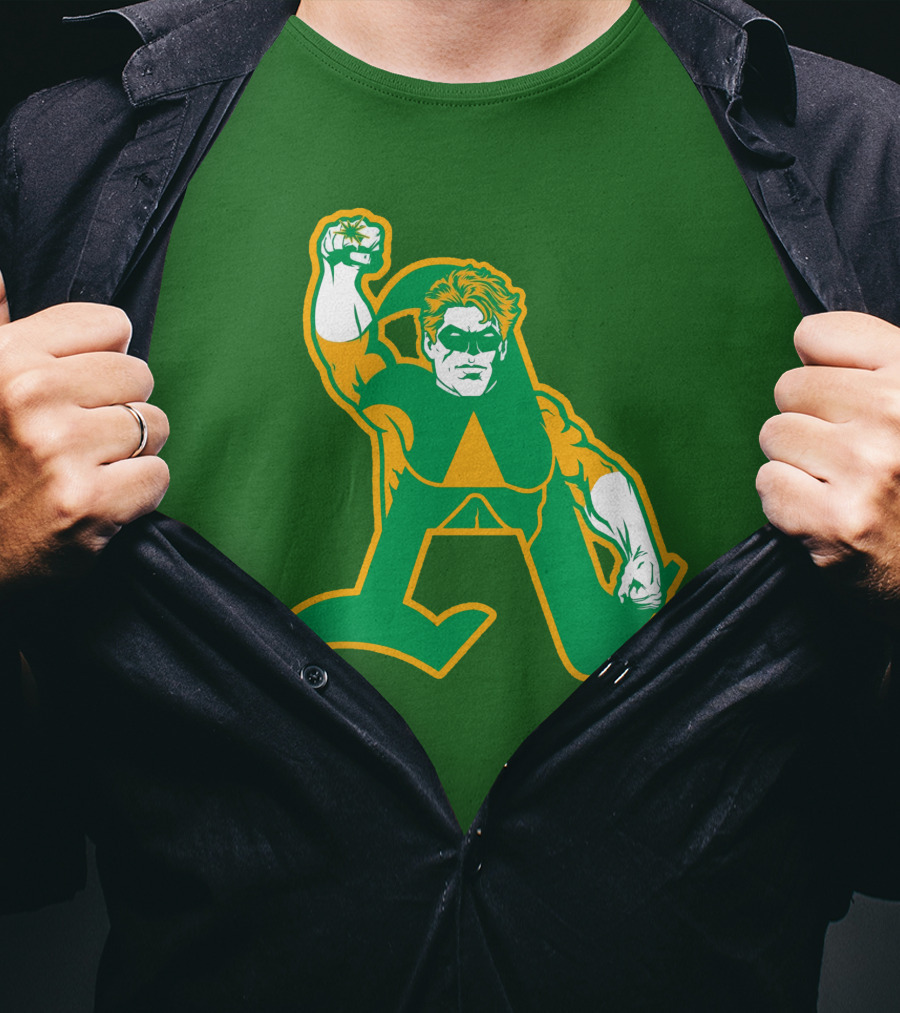 Oakland Athletics Green Lantern MLB Crossover T-Shirt