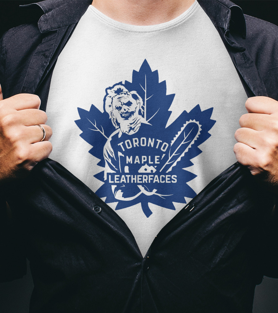 Toronto Maple Leatherfaces NHL Chainsaw Leaf T-Shirt