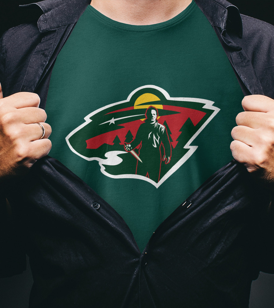 Minnesota Wild Michael Myers NHL Crossover T-Shirt