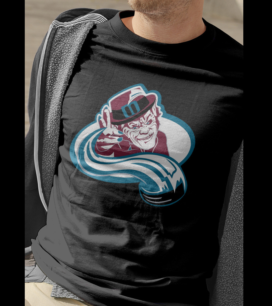 Colorado Leprechauns Hockey Icon With Avalanche Style And Logo Elements T-Shirt