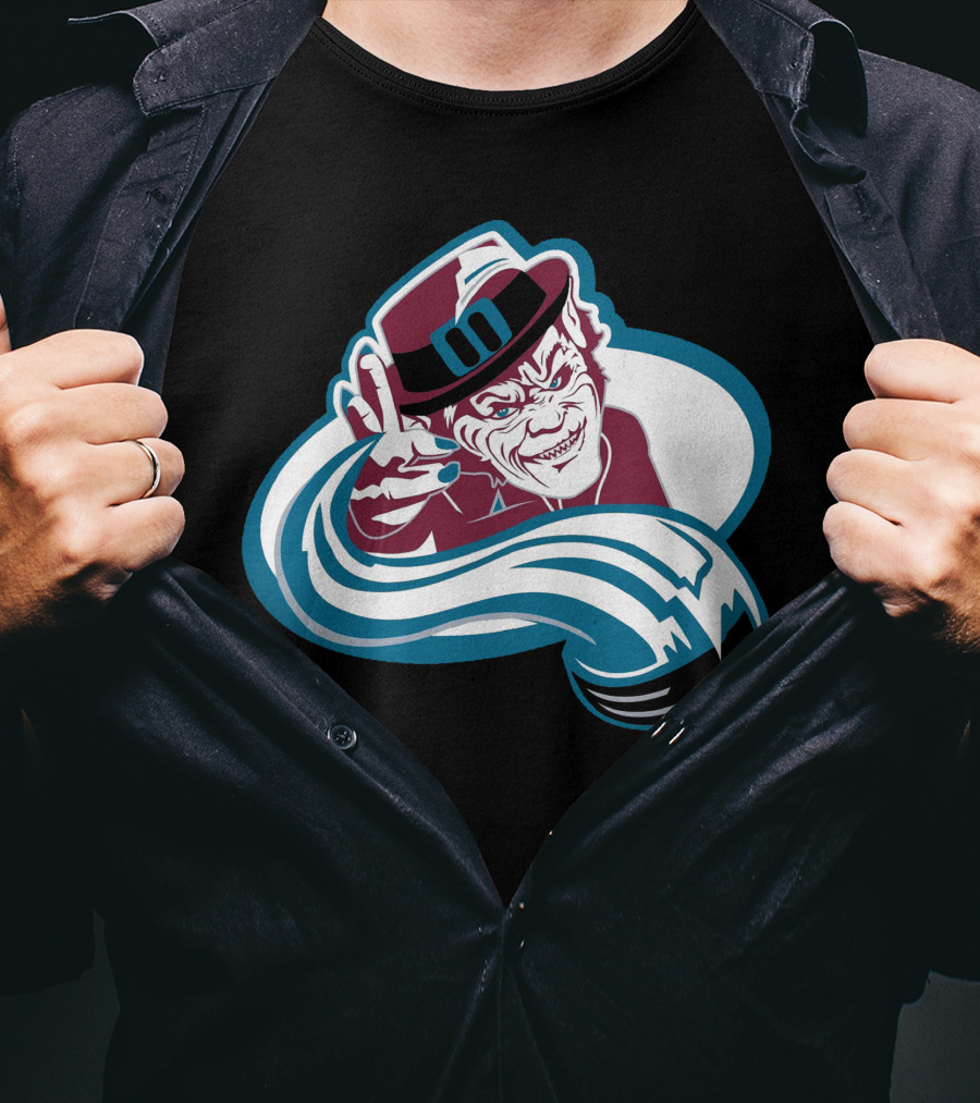 Colorado Leprechauns Hockey Icon With Avalanche Style And Logo Elements T-Shirt