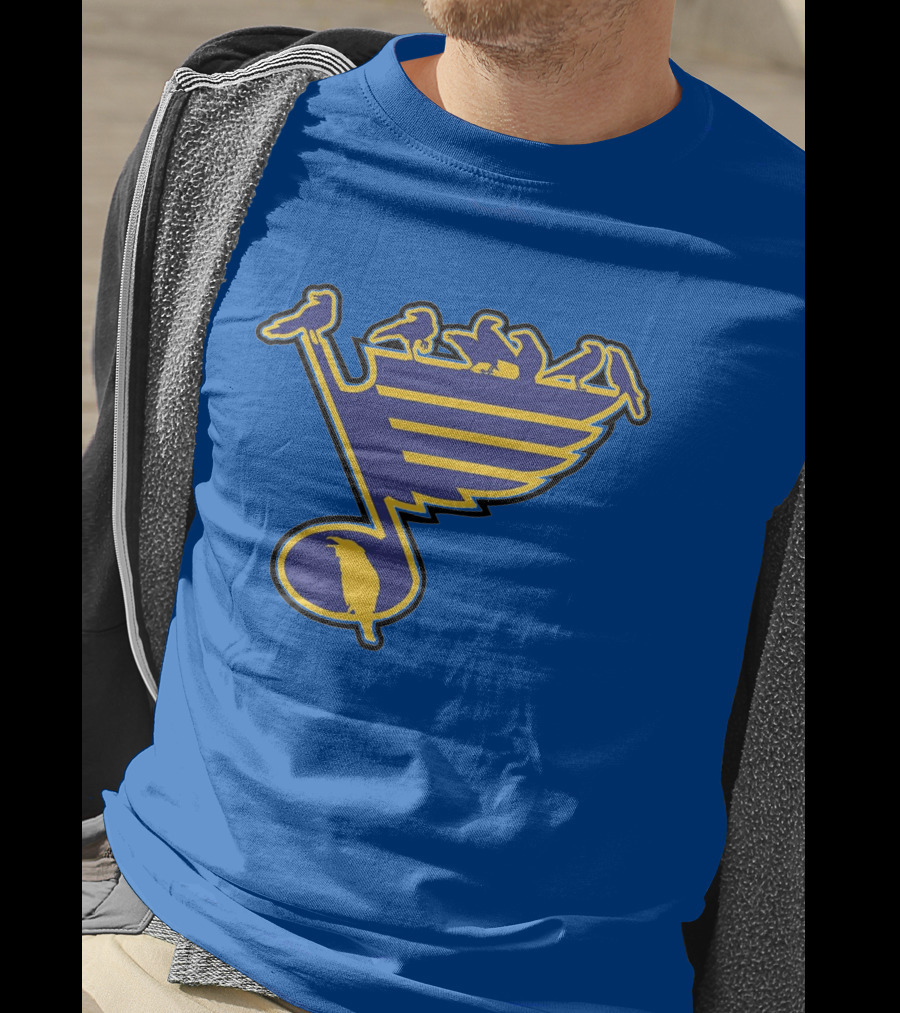 St. Louis Birds On Hockey Musical Note Logo NHL T-Shirt