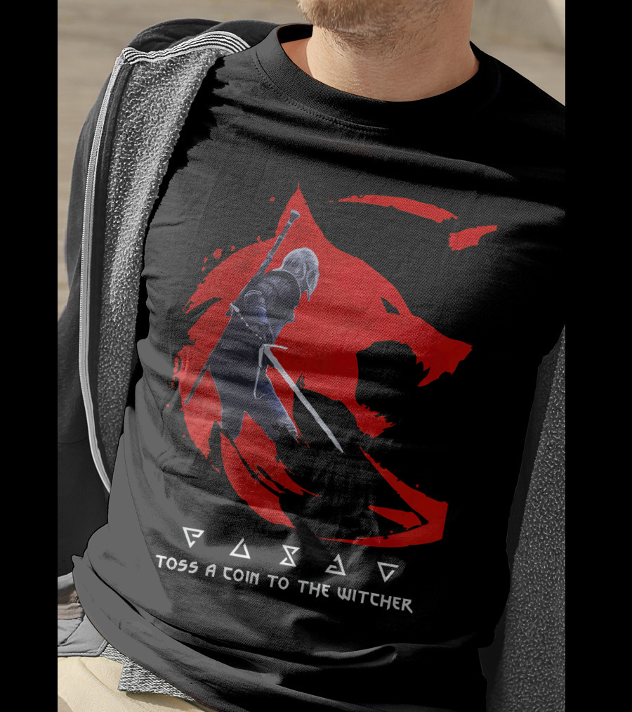 Toss A Coin To The Witcher 3 Red Wolf Wild Hunt Geralt Of Rivia T-Shirt