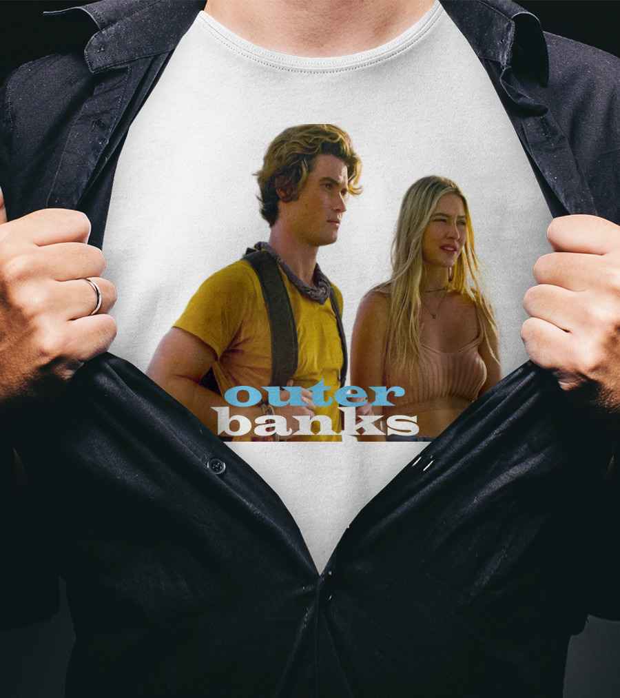 Outer Banks TV Show Characters On Beach Adventure Scene T-Shirt