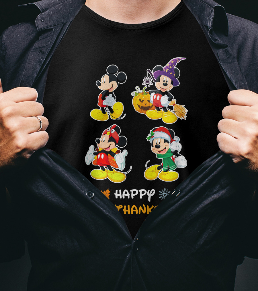 Happy Hallo Thanks Mas Mickey Seasonal Characters T-Shirt