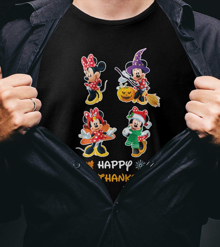 Happy Hallo Thanks Mas Minnie Mouse Seasons Mashup T-Shirt