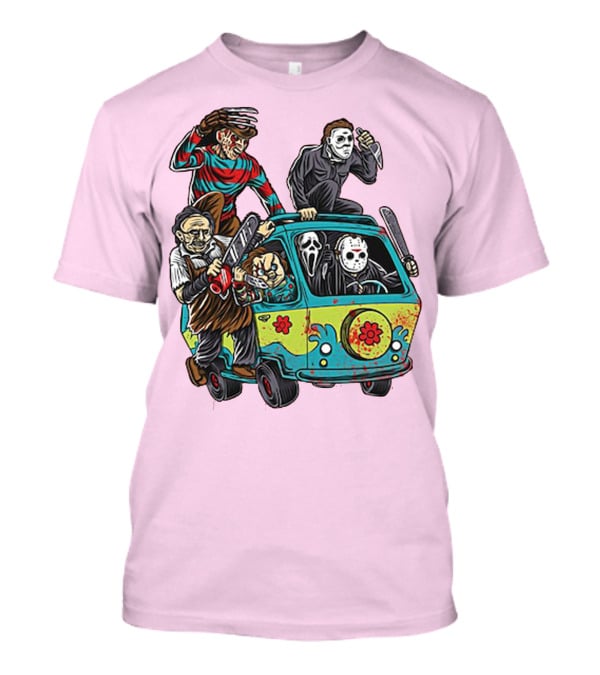 Freddy Jason Michael Leatherface Ghostface Massacre Machine Horror Movie Van T-Shirt
