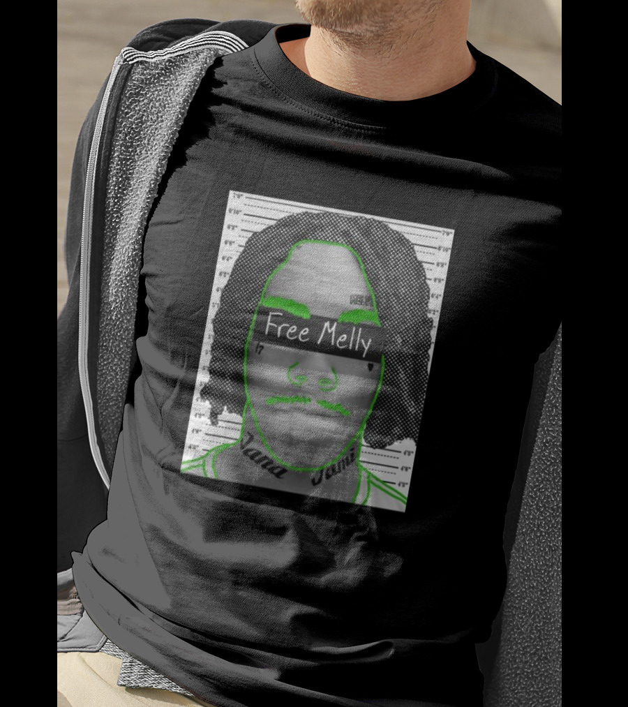 Free Melly Jana Jamell Green Outline Mugshot T-Shirt