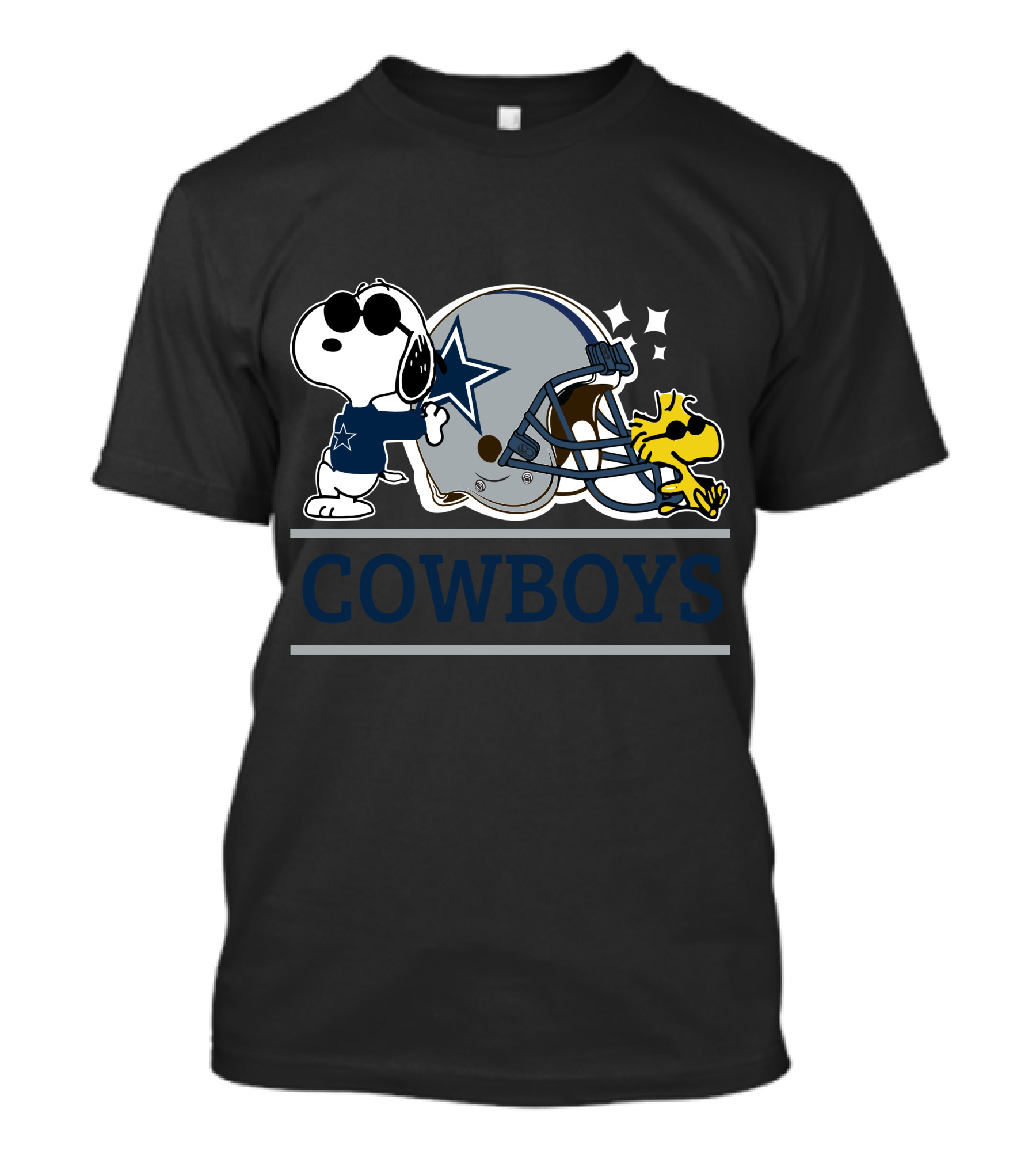 Snoopy Joe Cool Woodstock Dallas Cowboys Helmet Mashup T-Shirt