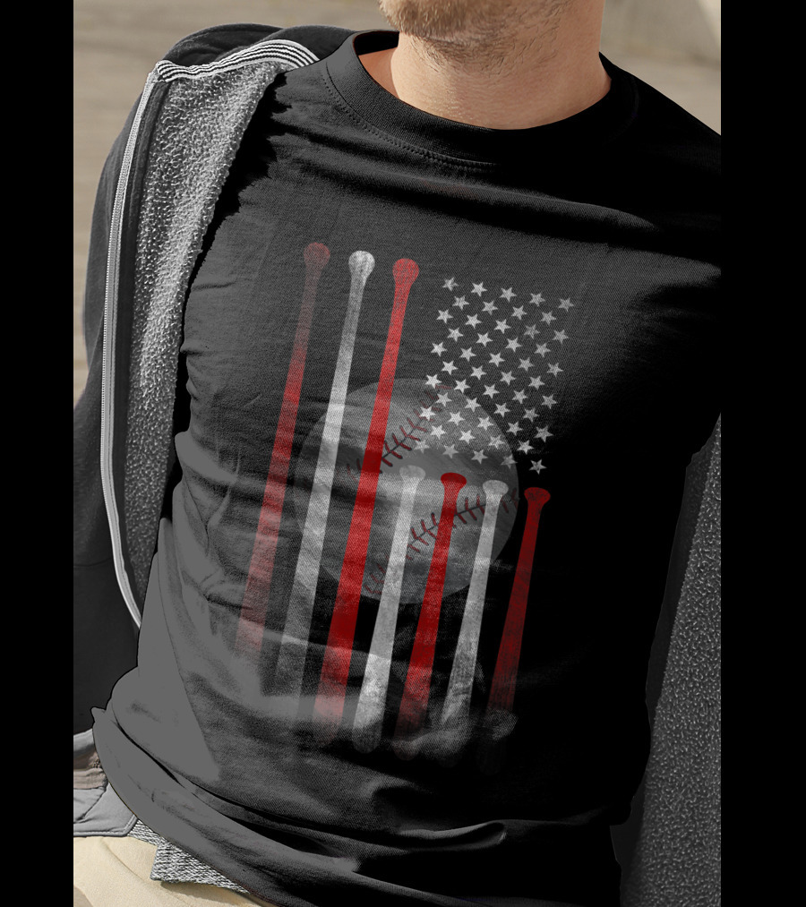 Vintage American Flag Baseball Bats T-Shirt