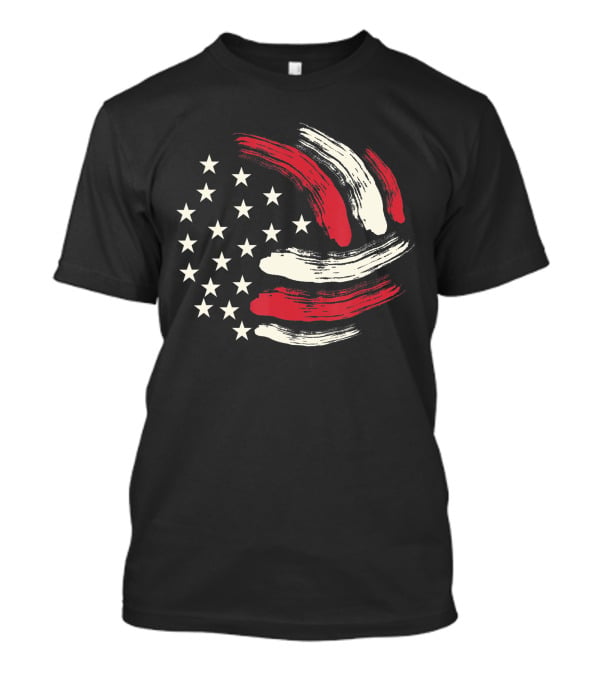 American Flag Patriotic Volleyball Team T-Shirt