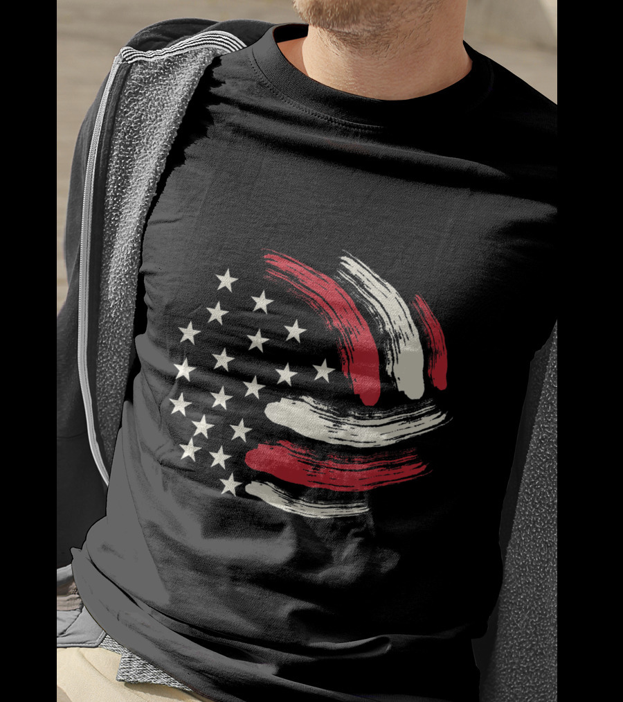 American Flag Patriotic Volleyball Team T-Shirt