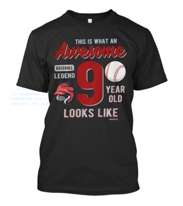 This Is What An Awesome Baseball Legend 9 Year Old Looks Like T-Shirt