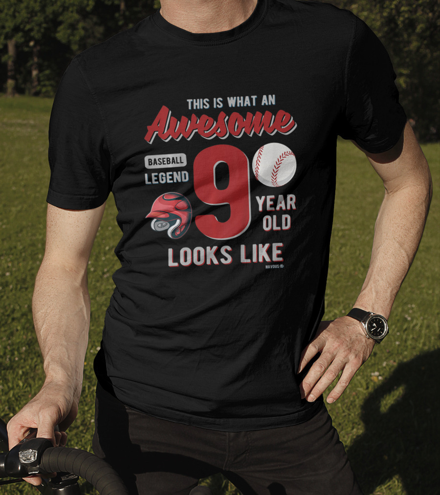 This Is What An Awesome Baseball Legend 9 Year Old Looks Like T-Shirt