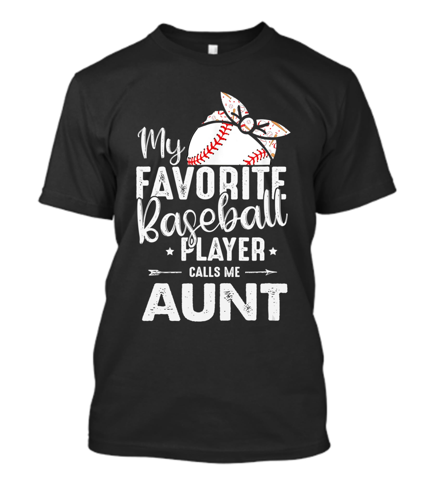 My Favorite Baseball Player Calls Me Aunt Batter Bow Tie T-Shirt