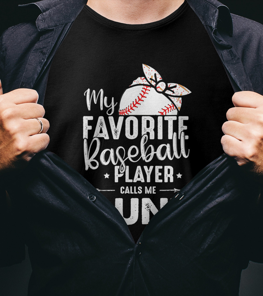 My Favorite Baseball Player Calls Me Aunt Batter Bow Tie T-Shirt