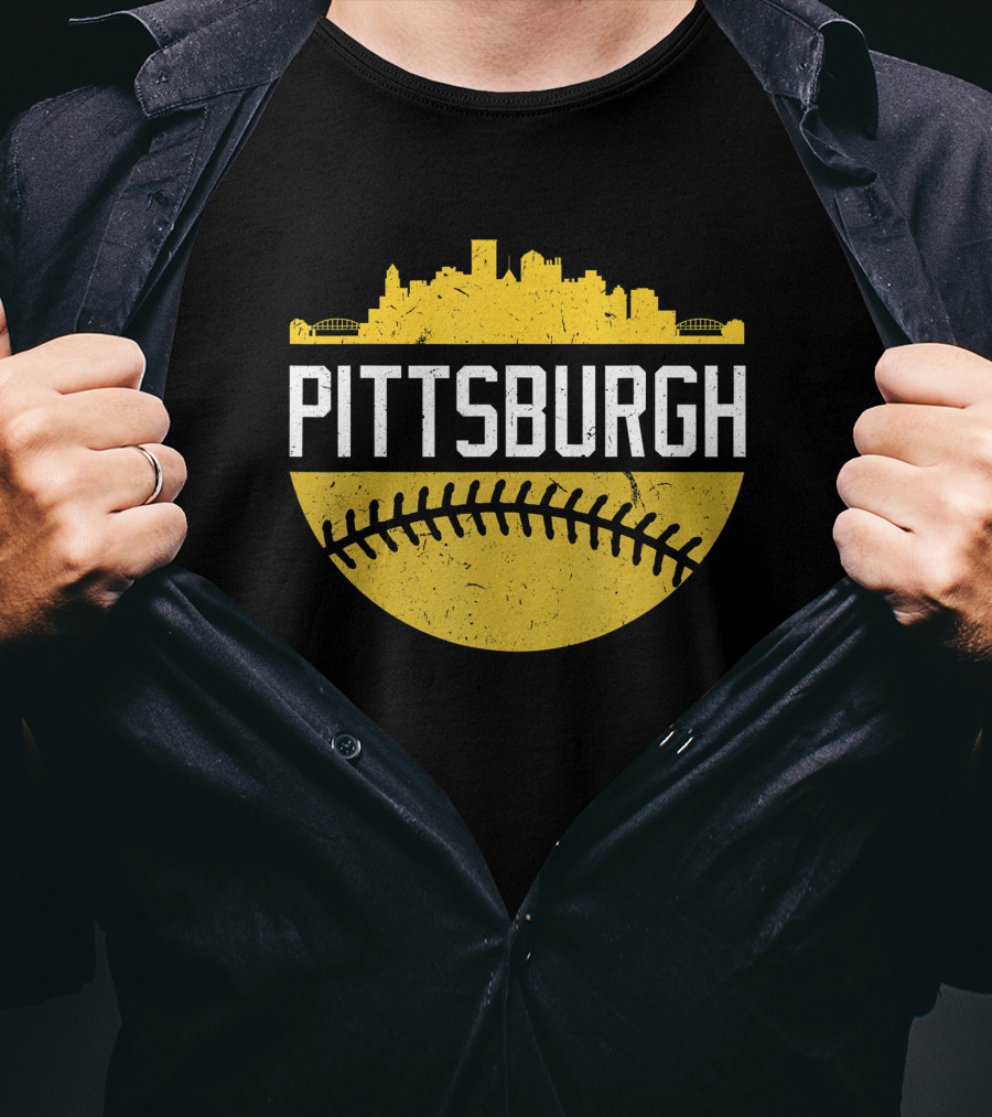 Pittsburgh Vintage Baseball City Skyline T-Shirt