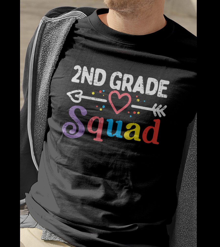 2nd Grade Squad Heart Arrow First Day School Boys Girls Teacher T-Shirt