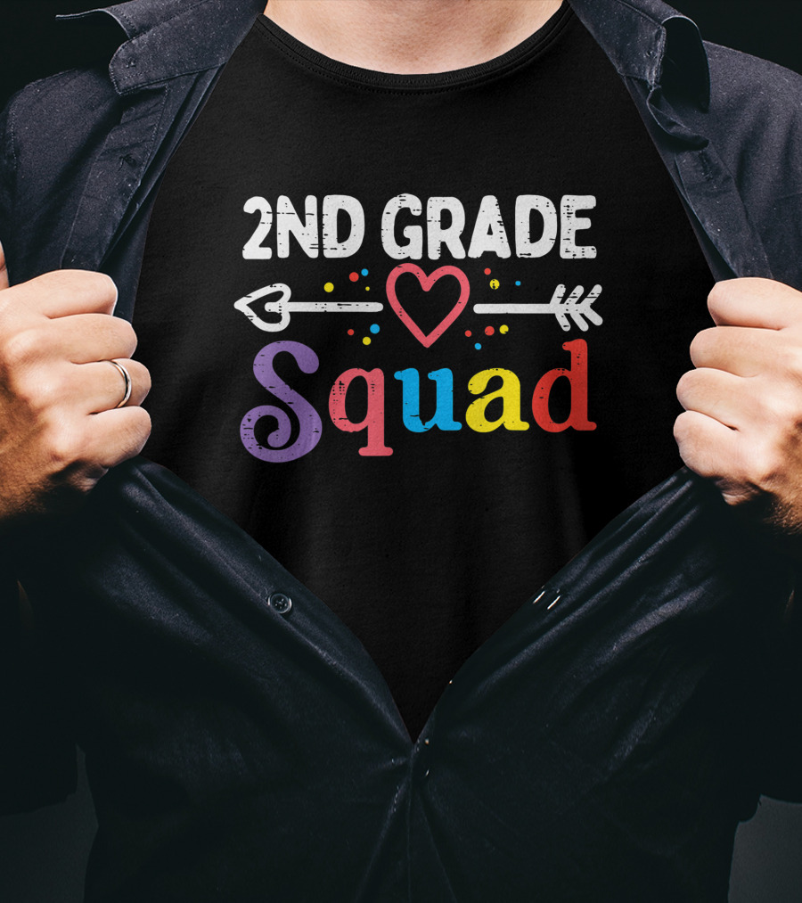 2nd Grade Squad Heart Arrow First Day School Boys Girls Teacher T-Shirt